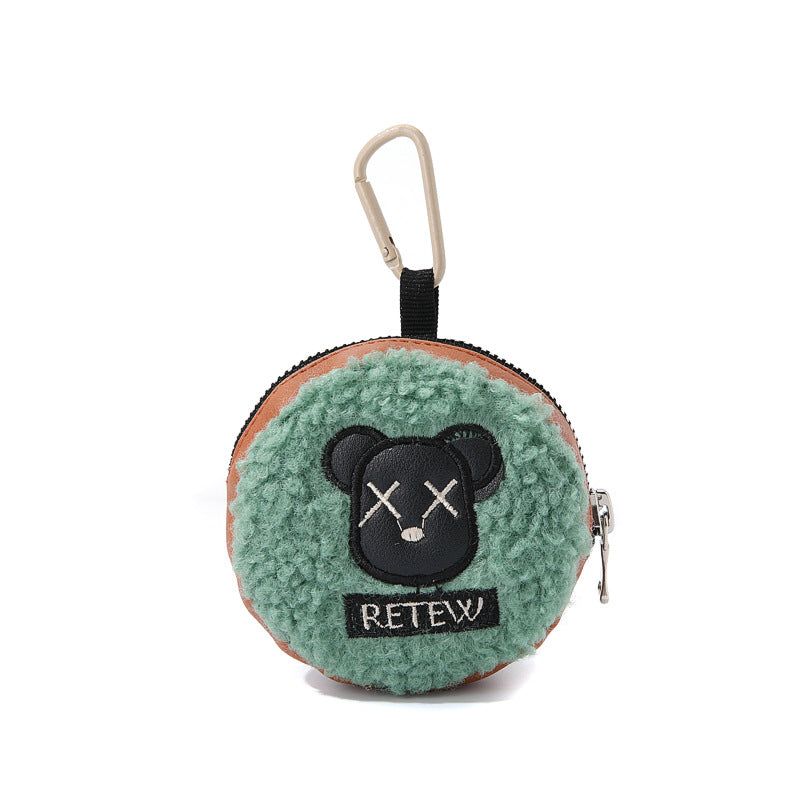 Plush Embroidery Fashion Earphone Pendant Mini Coin Purses