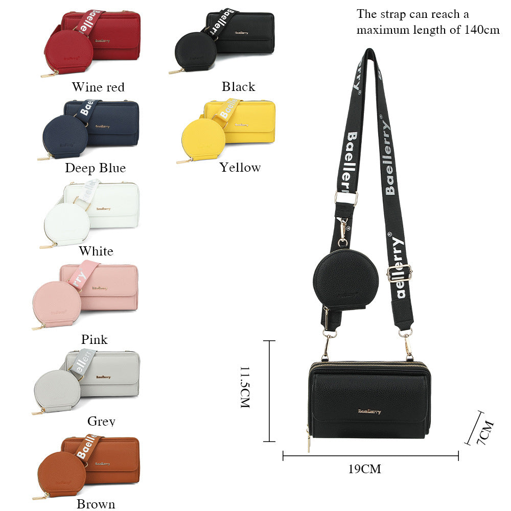 Women's Lychee Pattern Letter Strap Zip One Bags