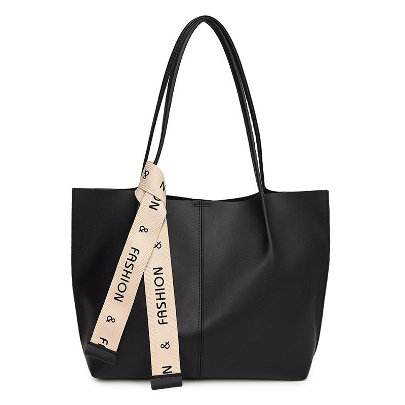 Women's Retro Solid Color Commute Large Capacity Totes Western Style Shoulder Bags