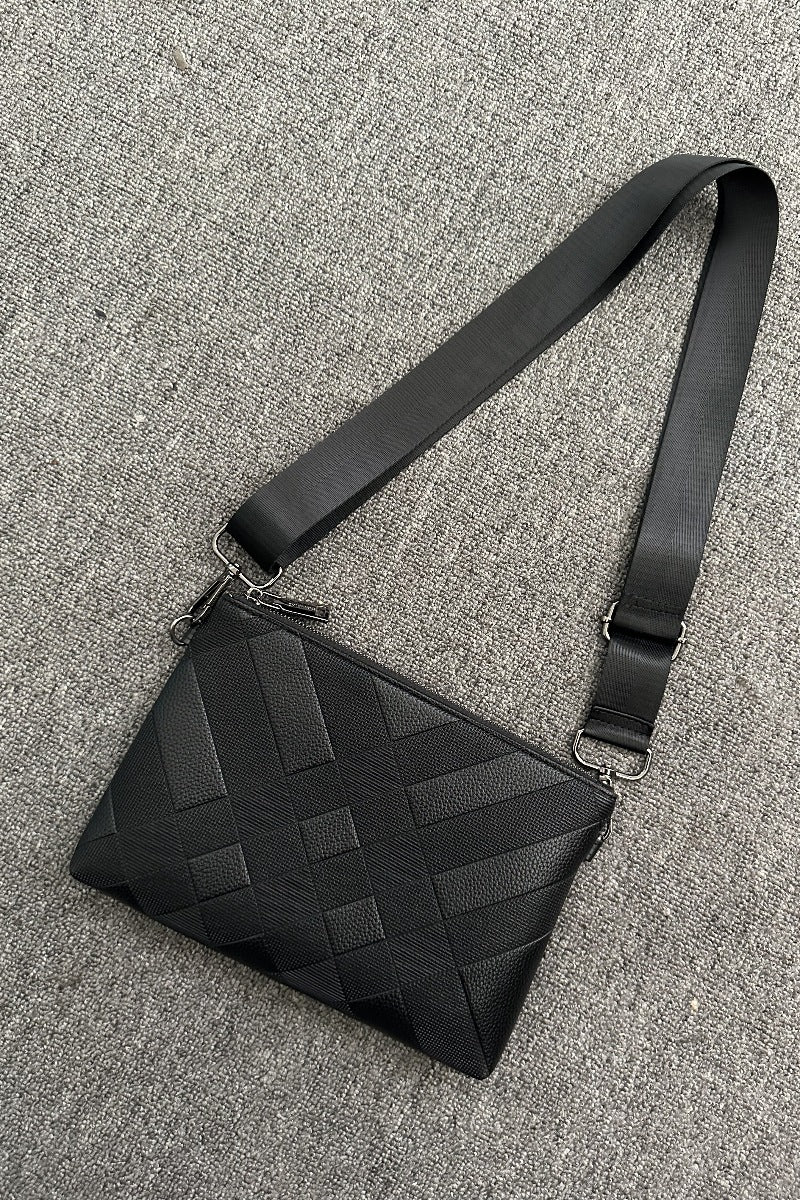 Men's Clutch Soft Leather Black Trendy Backpacks