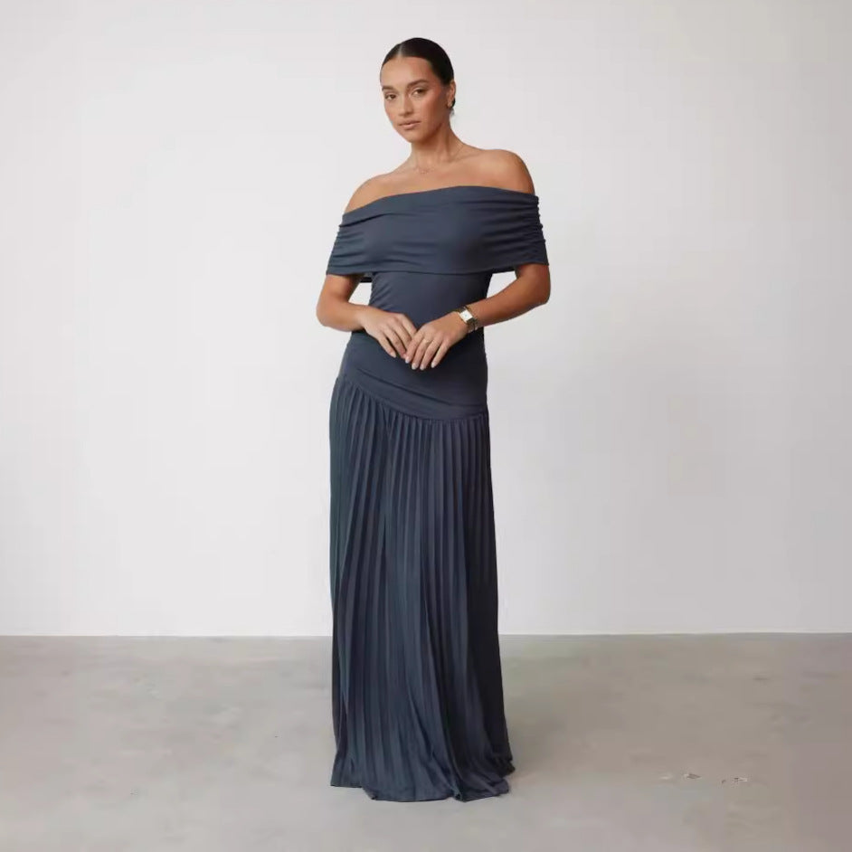 Dress Elegant Sexy Pleated French Style Dresses