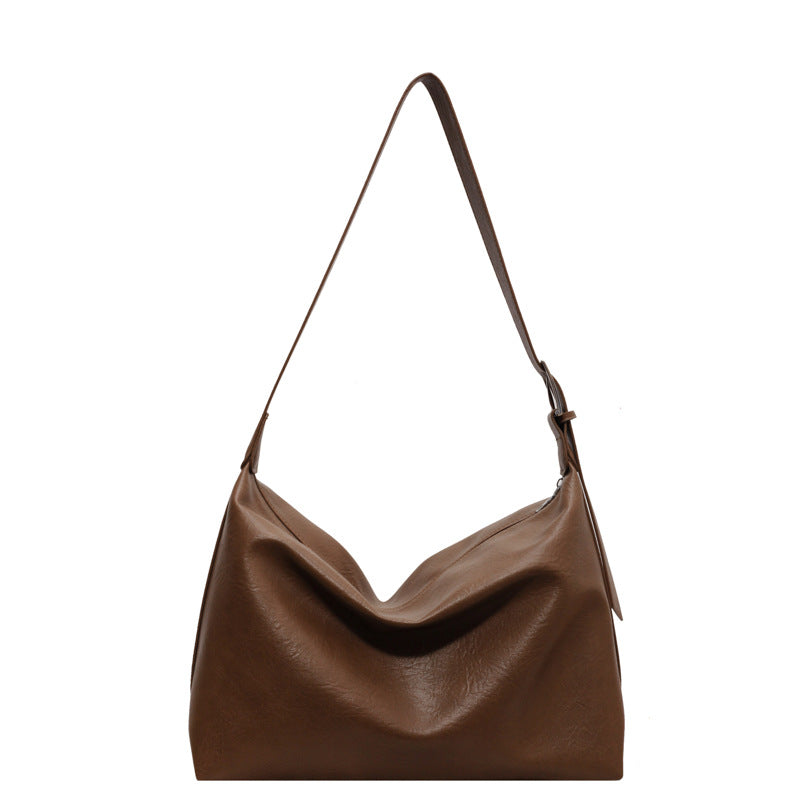 Women's Large Capacity Retro Simple Texture Commuter Shoulder Bags