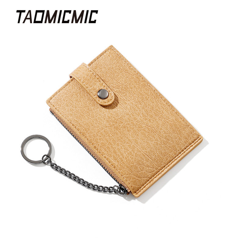 Men's High-grade Zipper Mini Access Cover Change Card Holder