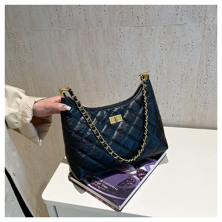 Women's Rhombus Underarm Large Capacity Niche Chain Shoulder Bags