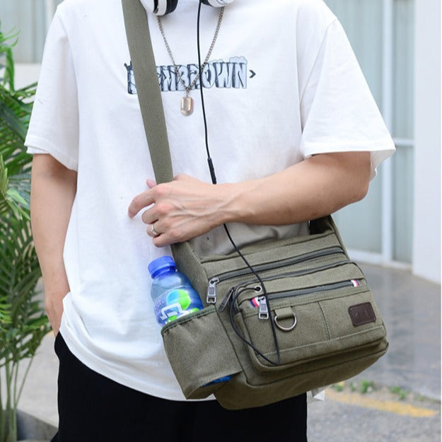 Men's Capacity Zipper Can Hold Big Water Men's Shoulder Bags