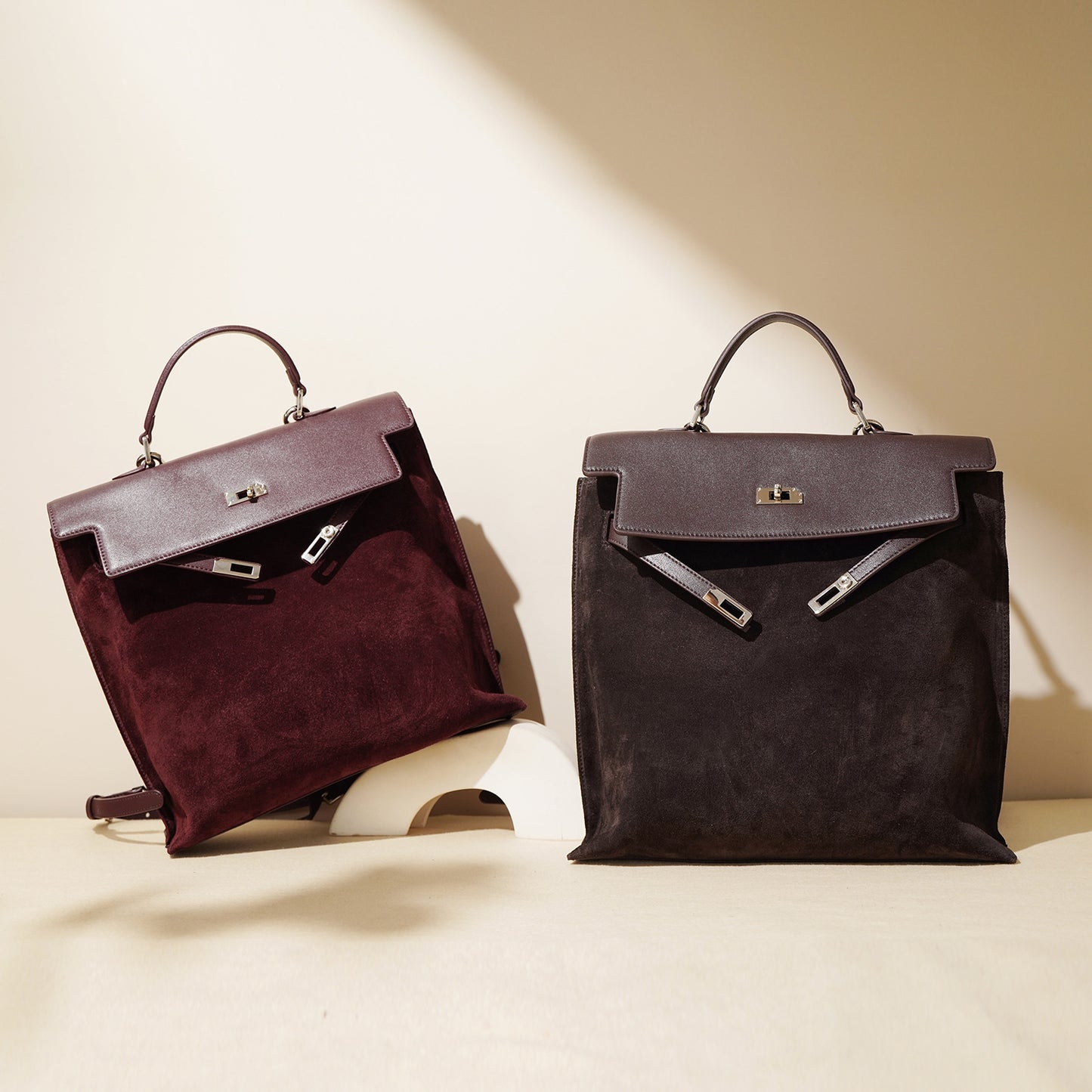 Korean Style Suede Large Capacity Kelly Backpacks