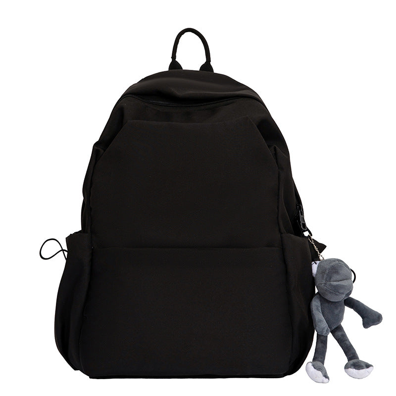 Simple Pure Color Trendy Couple Large Backpacks
