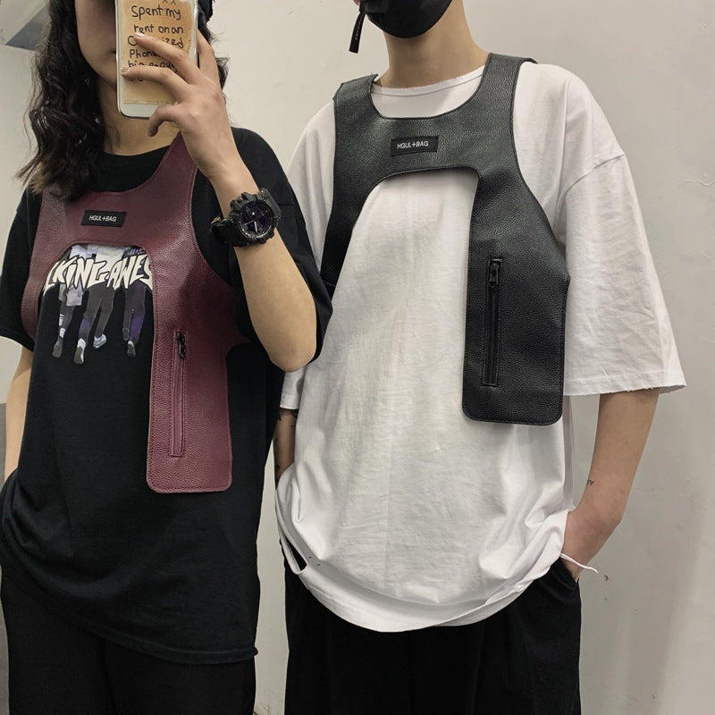 Trendy Rap Waistcoat Vest Cool Tooling Bags
