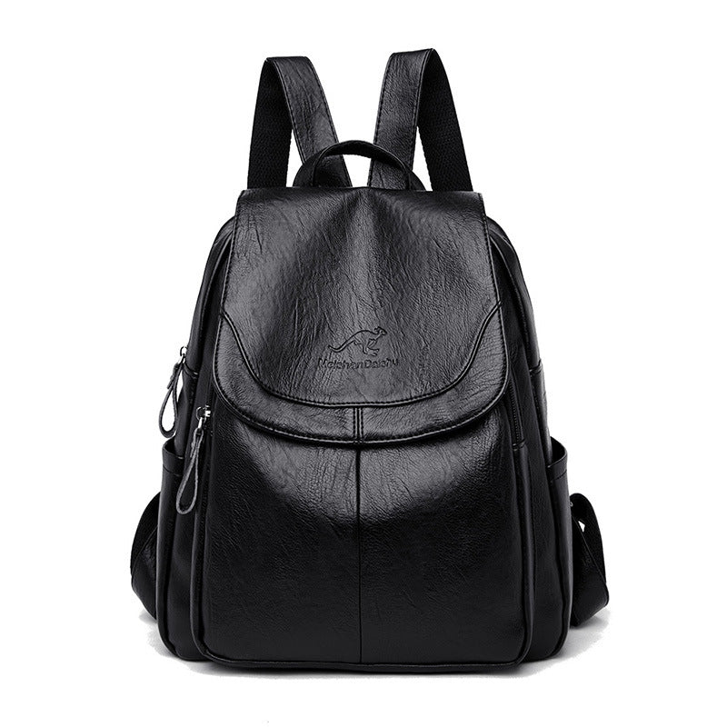 Women's Korean Fashionable Soft Leather Pattern Colorful Backpacks