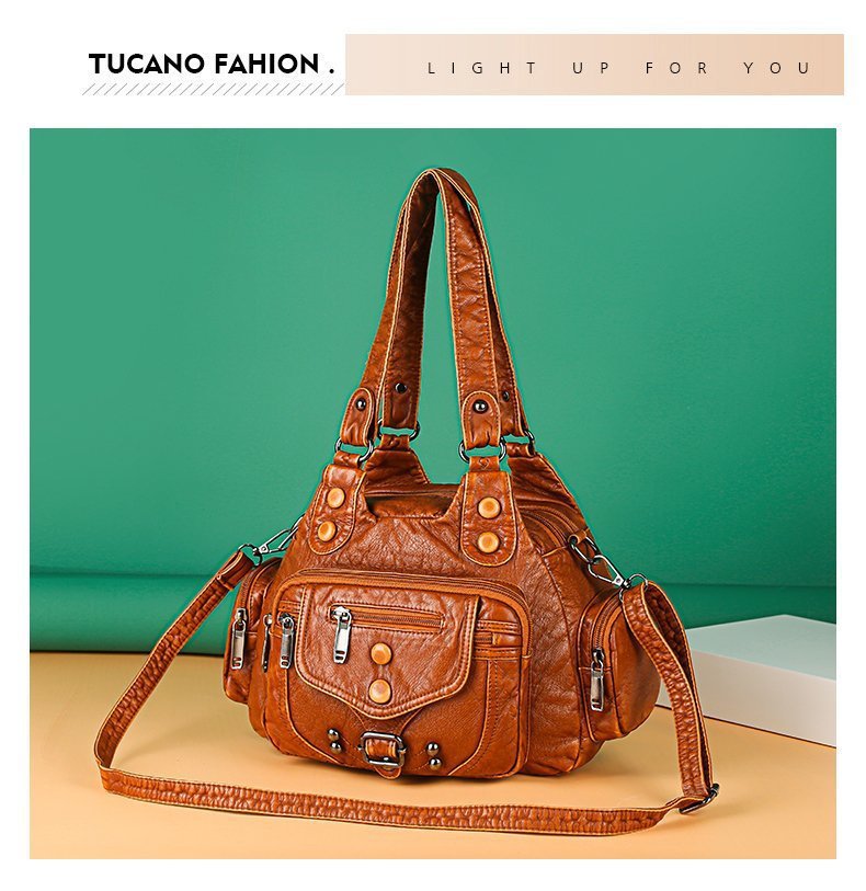 Women's Retro Fashionable Simple Washable Mom Shoulder Bags