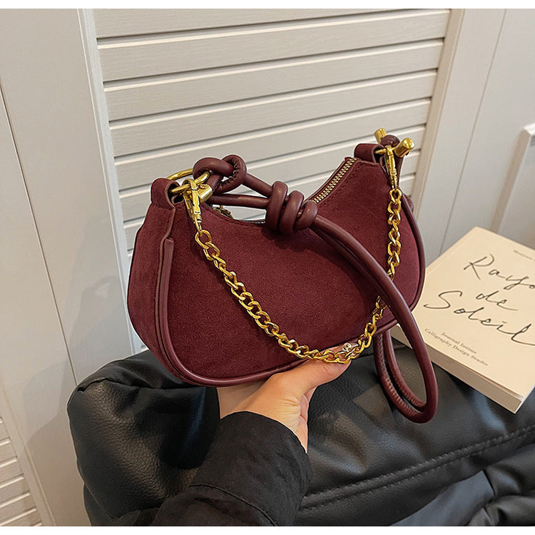 Women's Matte Leather Fashion Retro Dumpling Western Shoulder Bags