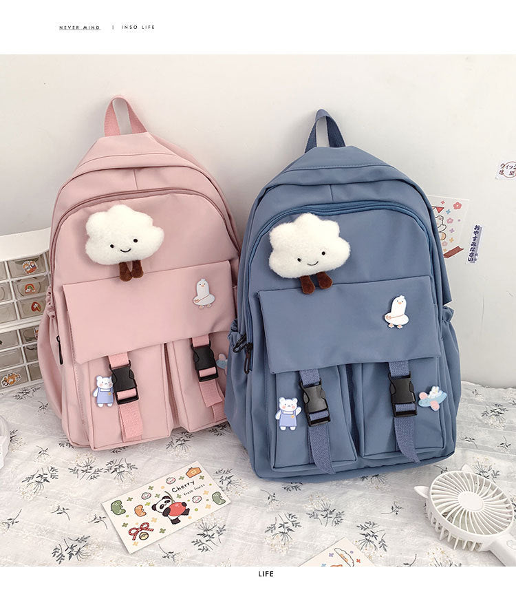 Female Korean High College Style Simple Backpacks