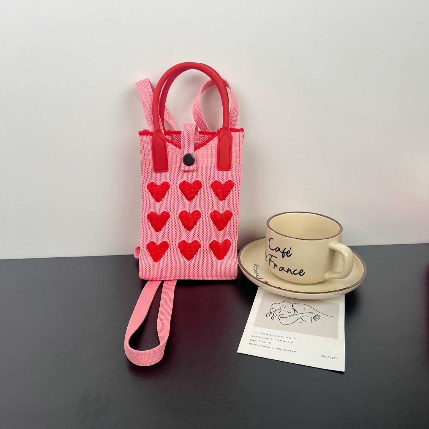 Dopamine High Sense Minority Knitted Korean Phone Bags