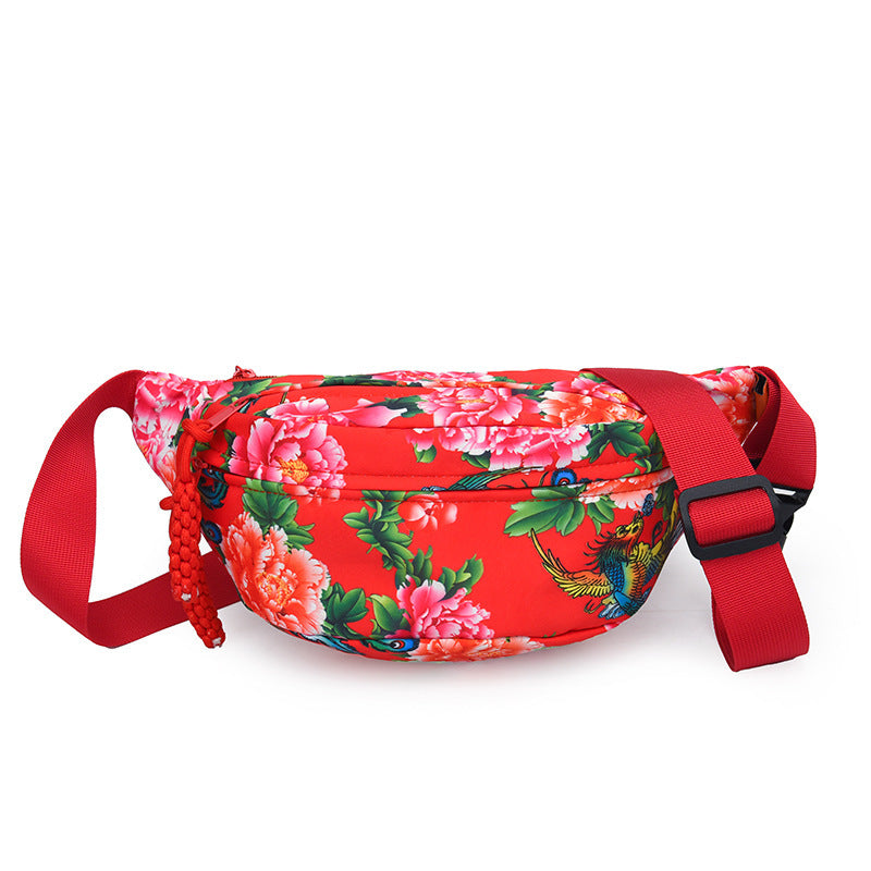Women's & Men's & Northeast Big Flower National Fashion Men's Messenger Bags