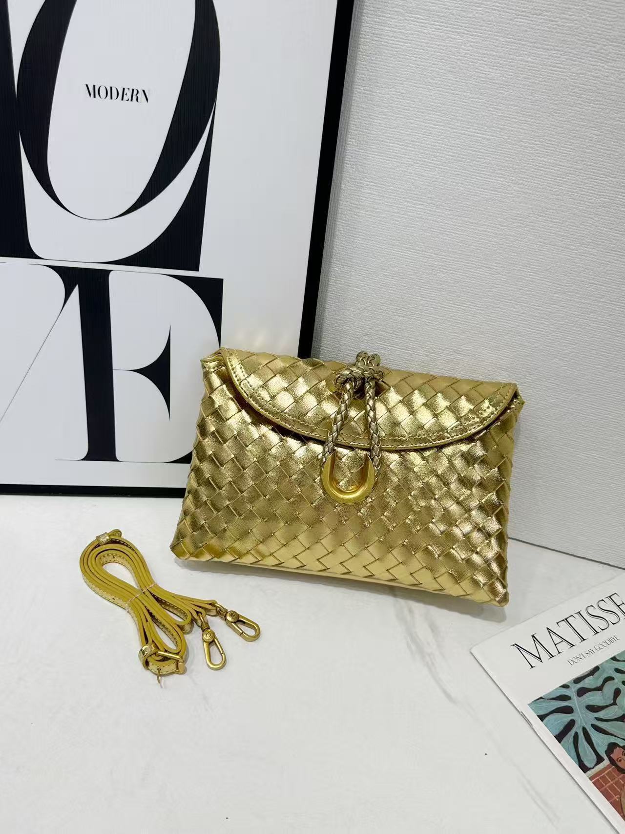 Casual Beautiful Classic Woven Dinner Envelope Small Square Bags