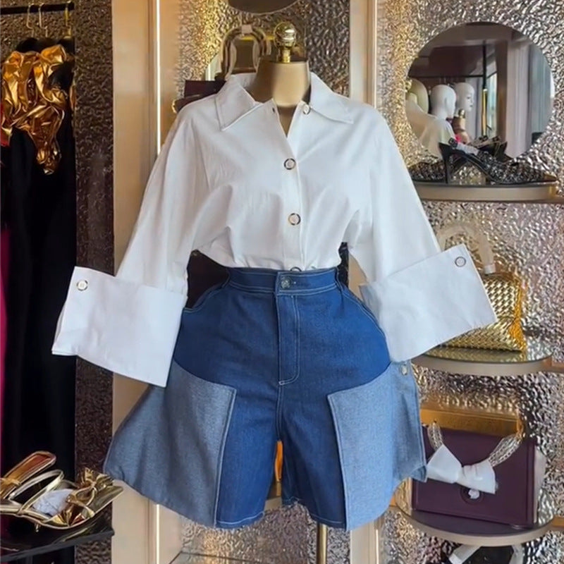 Women's Autumn Fashion Polo Collar Design Sense Minority Blouses