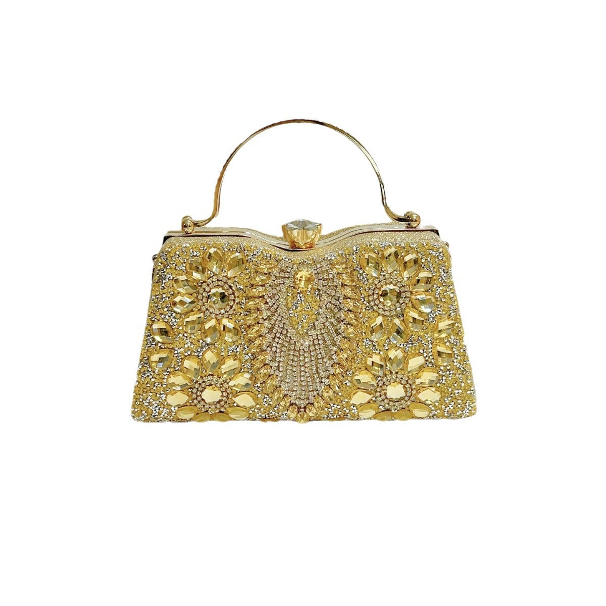 Women's Glamorous Diamond Shiny Banquet Dress Tote Bags