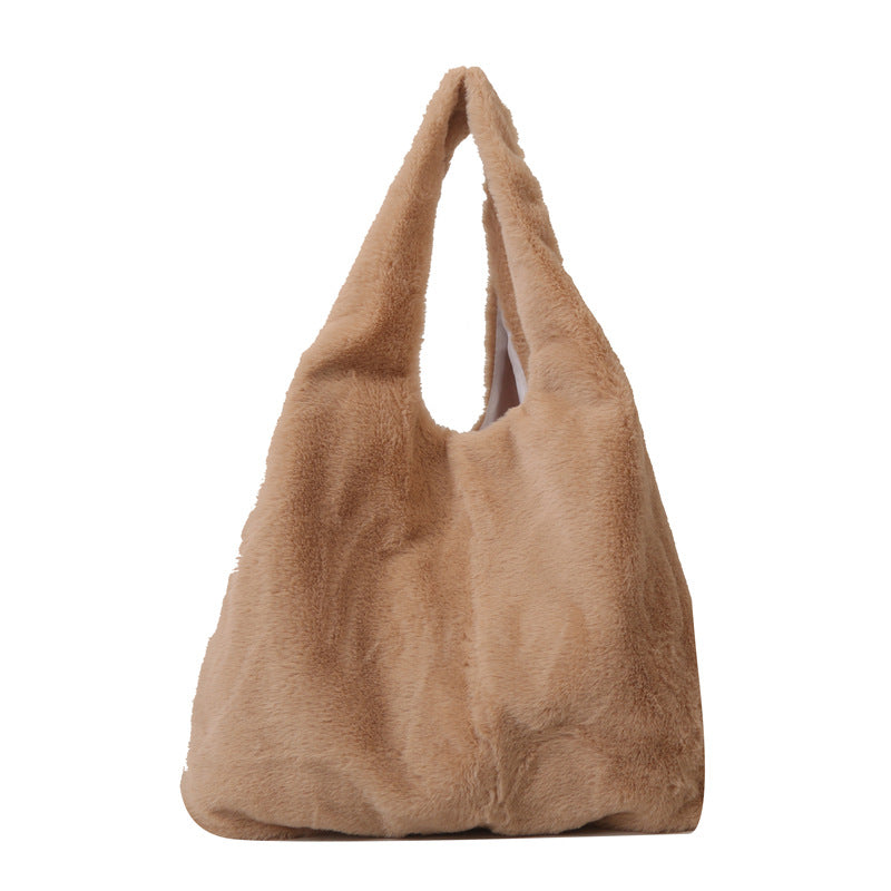 Women's Plush Fashion Clutch High-grade Solid Color Bags