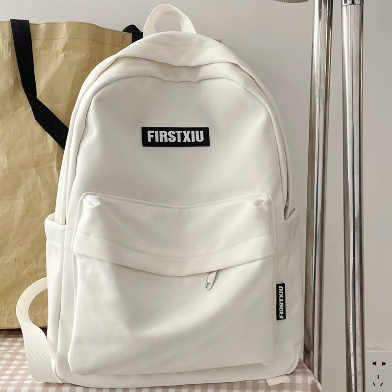 Women's Junior High College Solid Color Minimalist Backpacks