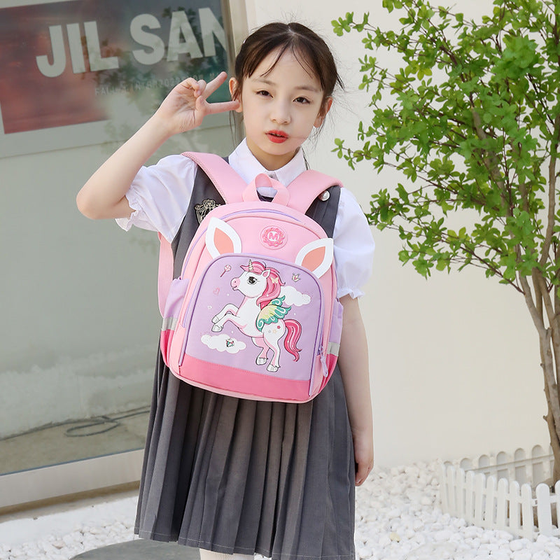 Children's Cartoon Color Pony Print Boys Large Kindergarten School Bags
