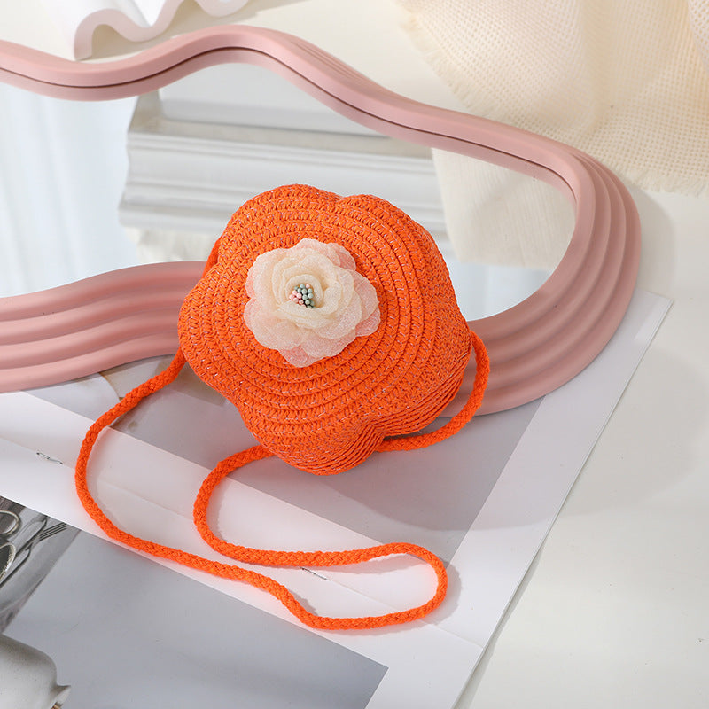 Women's Woven Seaside Flower Beach Summer Mini Children's Coin Purse