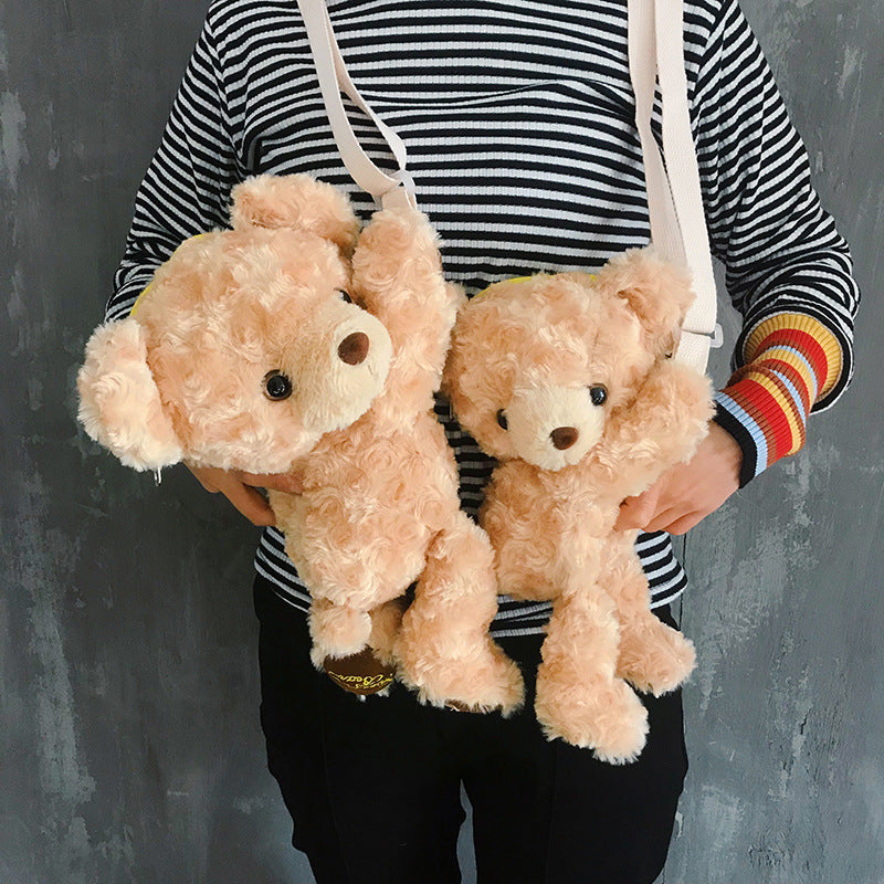 Bear Shape Plush Female Fashion Doll Shoulder Bags