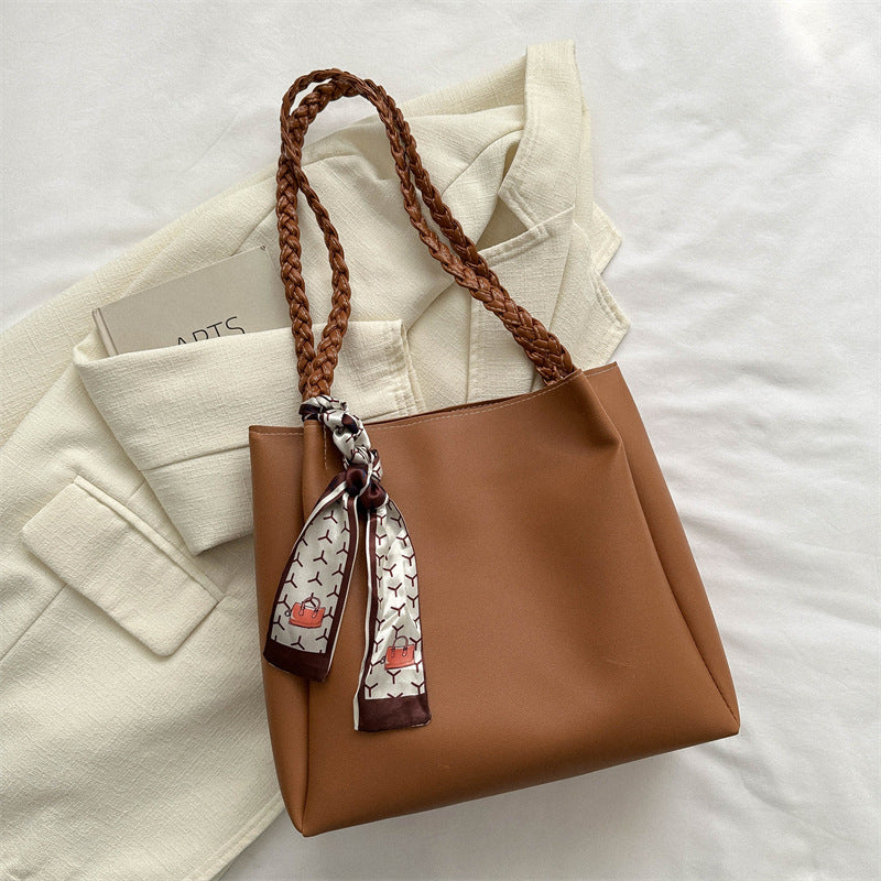 Women's Fashion Big High-grade Woven Strap Large Shoulder Bags