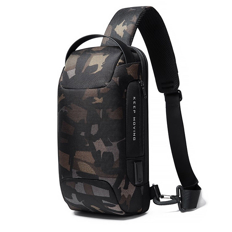Men's Graceful Mechanical Style Waterproof Printable Men's Chest Bags