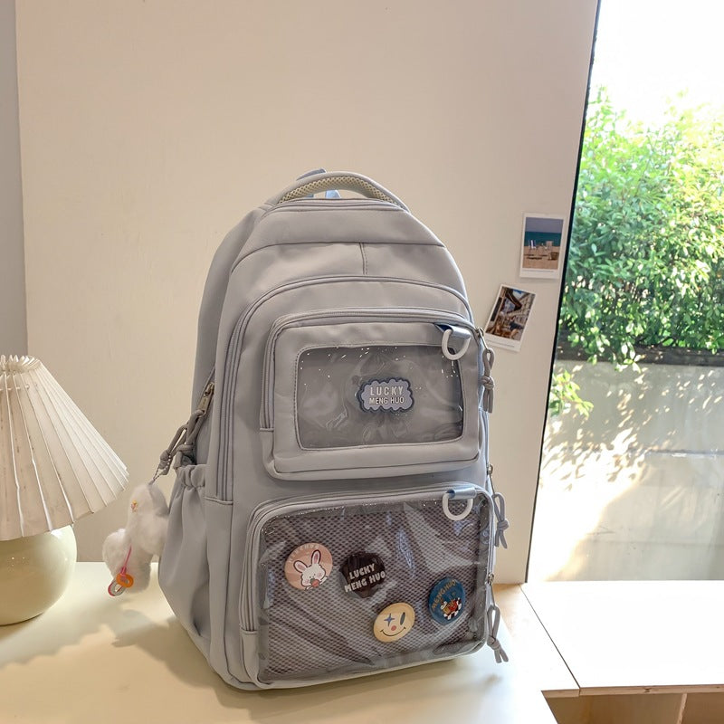 Large Capacity Female College Cute Versatile Transparent Backpacks