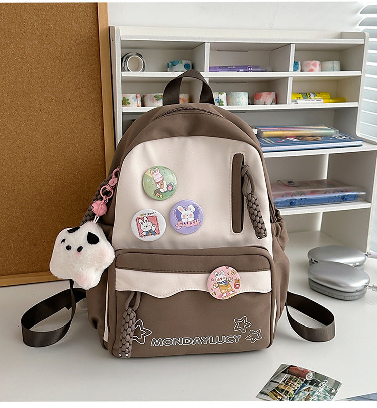 Style Simple Contrast Color Primary Secondary Backpacks