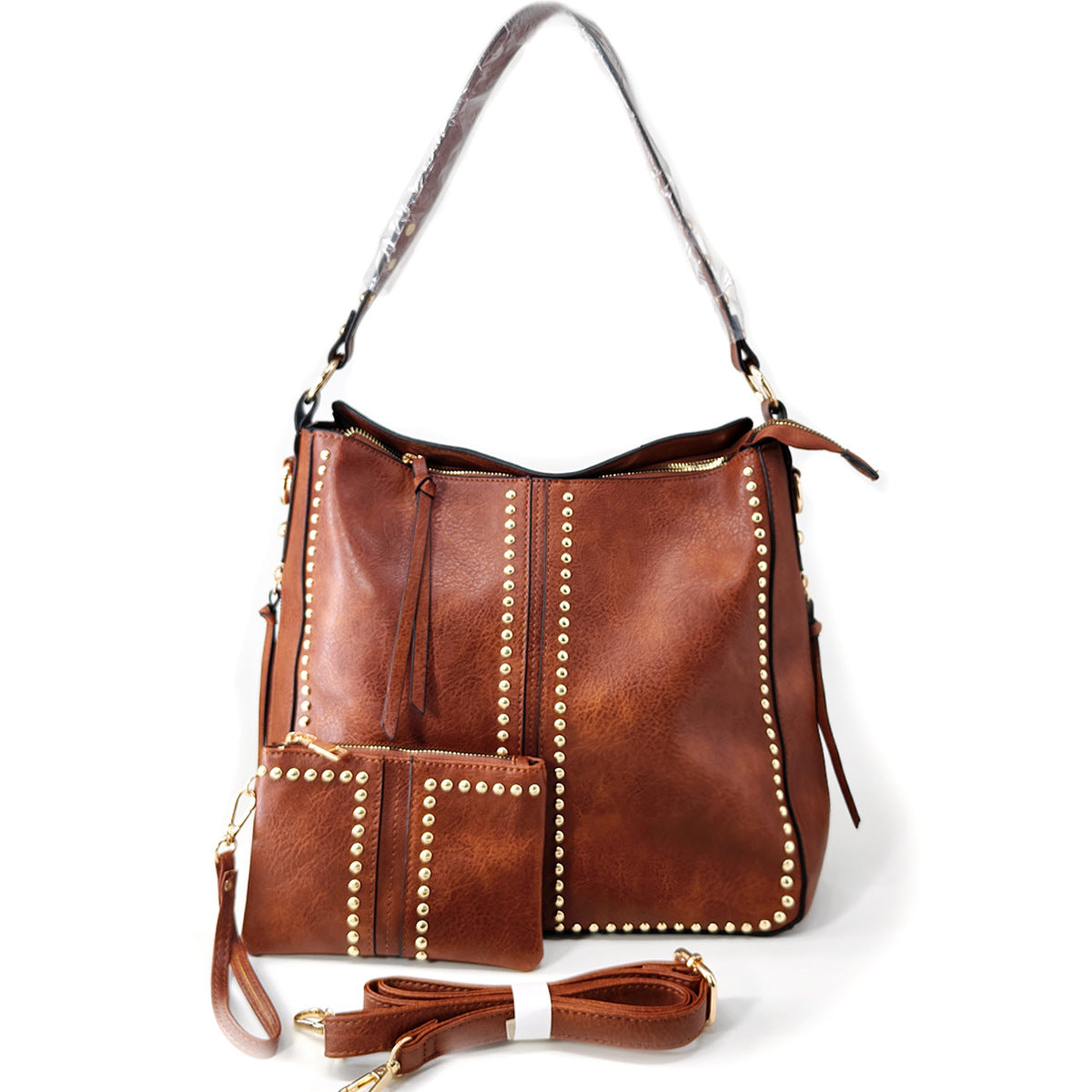 Women's Autumn Rivet Fashion One Combination Retro Tote Bags