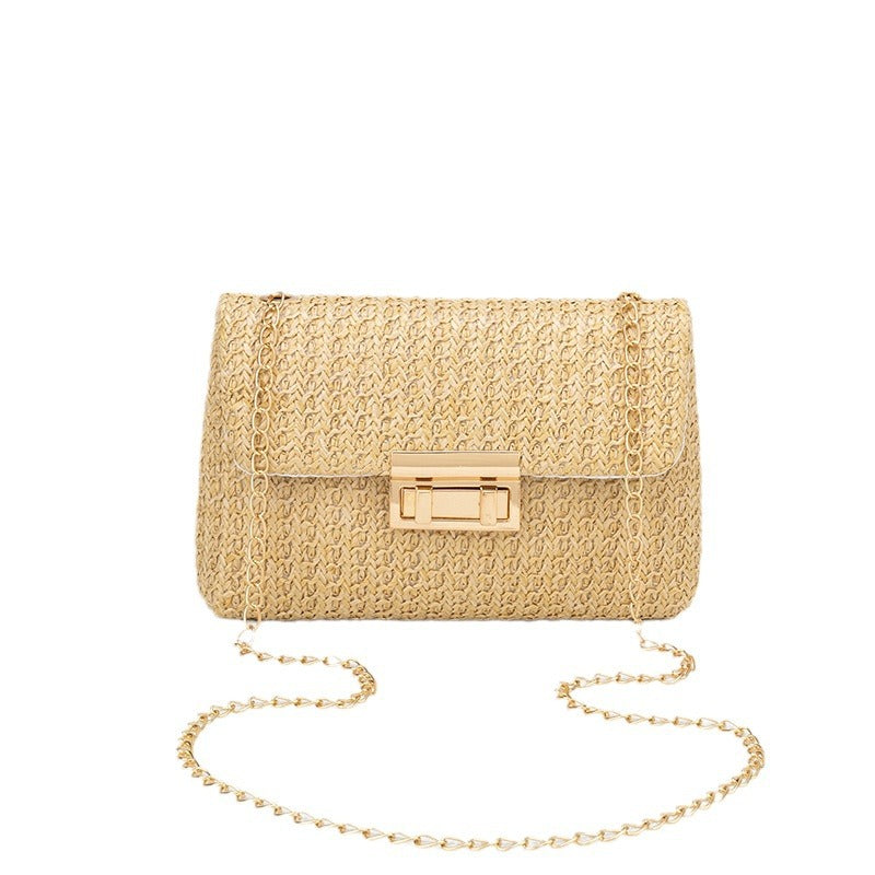 Women's Fashion Korean Style Trendy Straw Closed Crossbody Bags