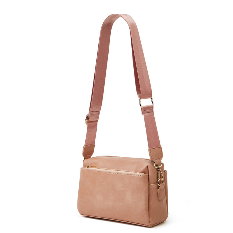 Women's Retro Solid Color Simple Oil Wax Small Square Bags