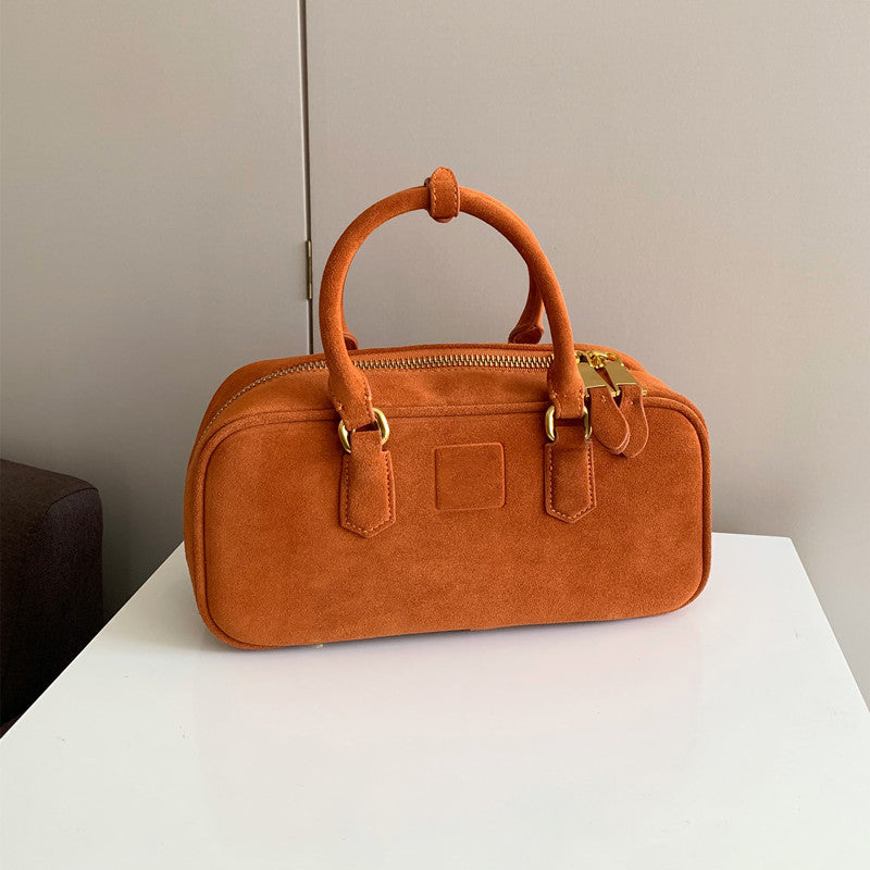 Design Bowling First Layer Matte Leather Pillow Crossbody Bags