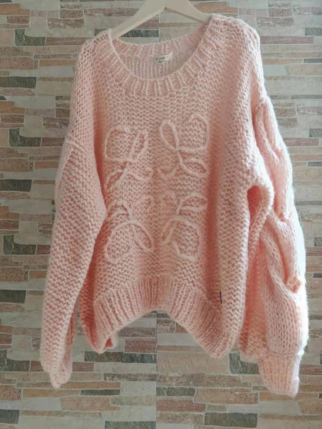 Women's Autumn Mohair Thick Needle Pure Hand-woven Sweaters
