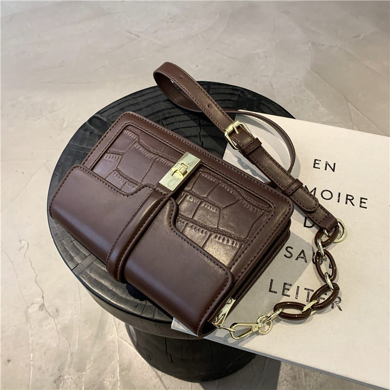 Women's Fashionable Korean Style Stone Pattern Crossbody Bags