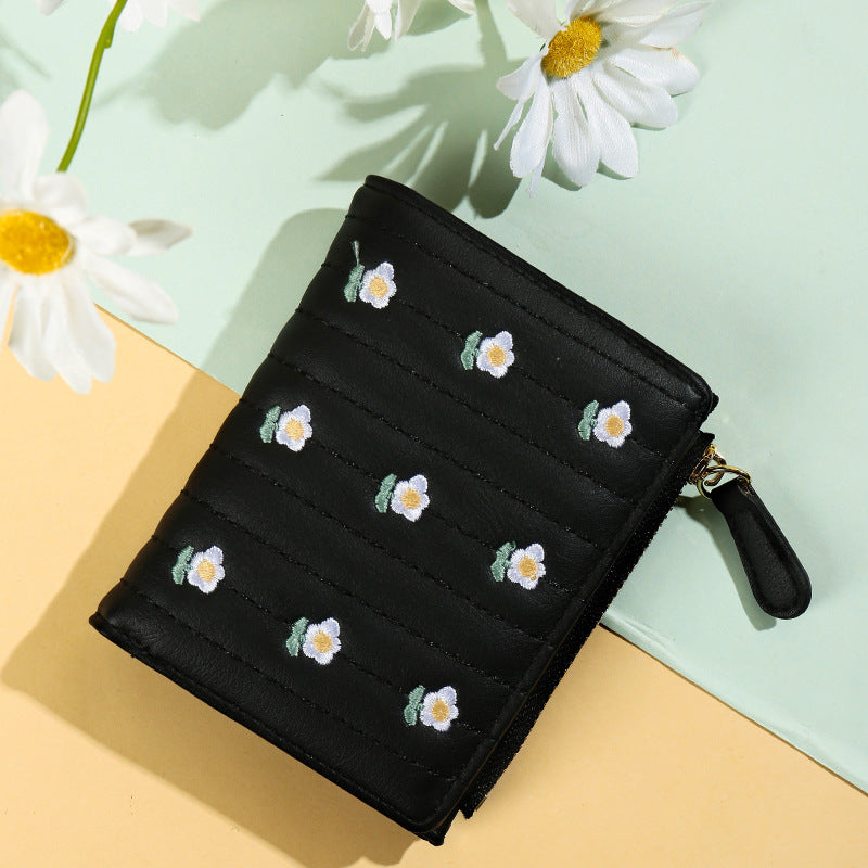 Women's Stylish Minimalist Embroidery Mini Creative Ladies Wallets