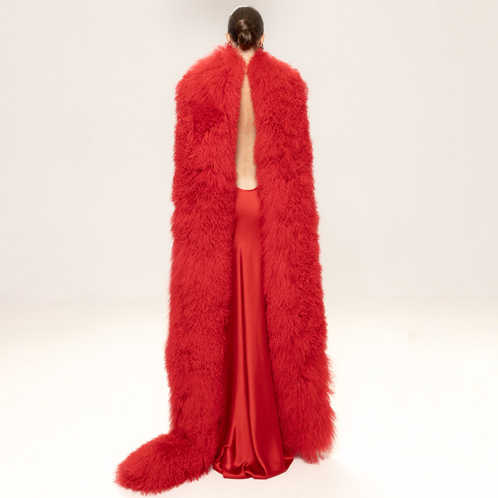 High-grade Red Waisted Long Dress High Dresses
