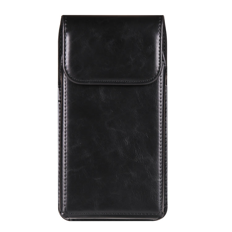 Vertical Magnetic Snap Wrist Hanging Leather Male Elderly Phone Bags