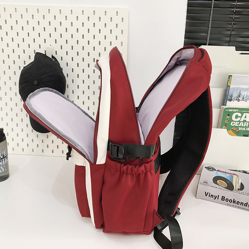 Capacity Boys Contrast Color Female Junior Middle School Students' Schoolbags