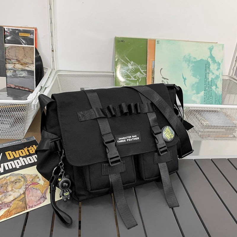 Women's & Men's & Trendy Campus Overalls Leisure Large Men's Messenger Bags