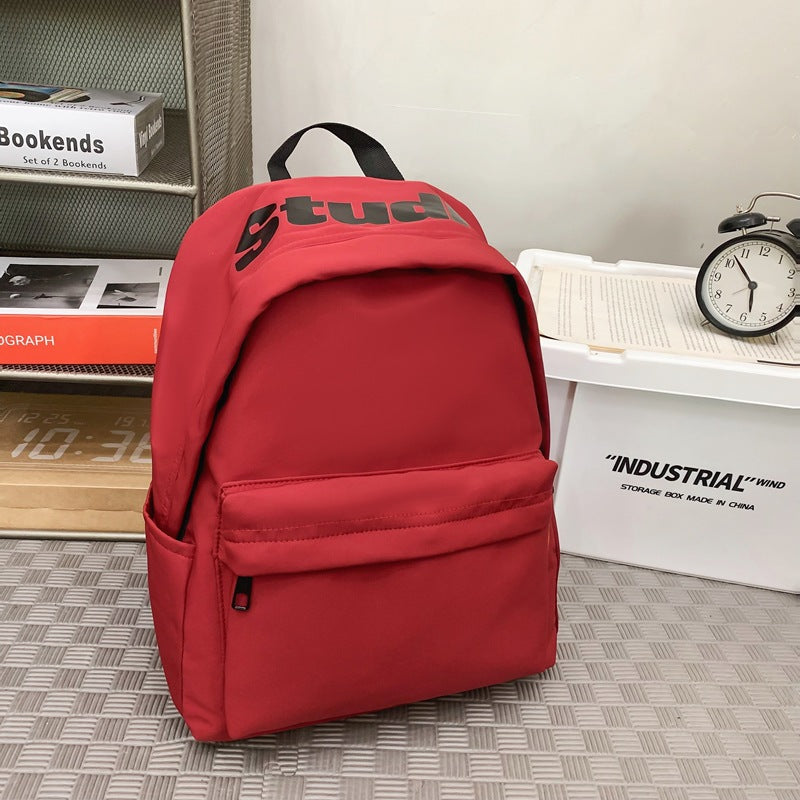 Women's & Men's & Korean Letter Printed Simple Versatile Middle School Students' Schoolbags