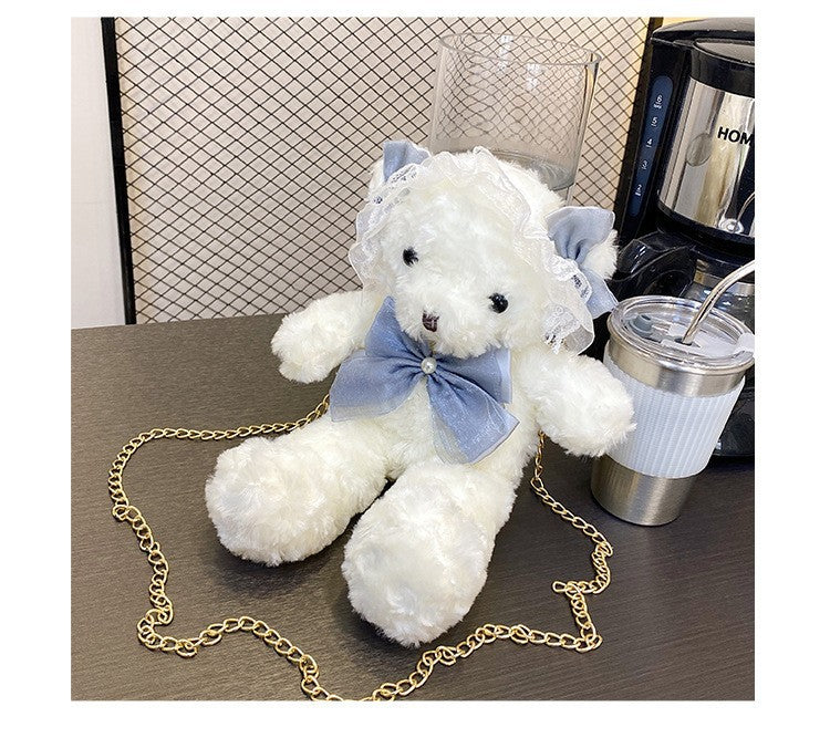 Women's Cute Plush Doll Cartoon Bear Sweet Crossbody Bags