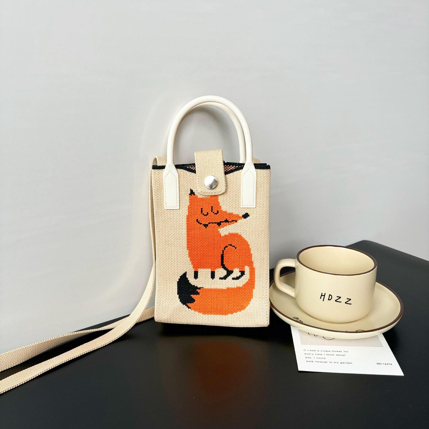 High Sense Mobile Cartoon Knitted Dopamine Bags