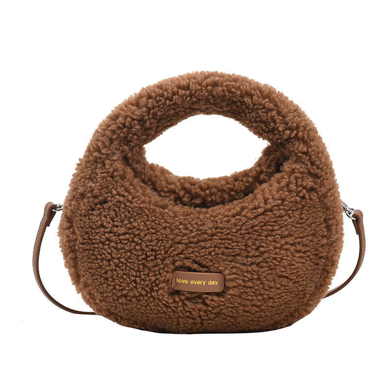 Women's Design Lamb Wool Fashionable Korean Style Crossbody Bags