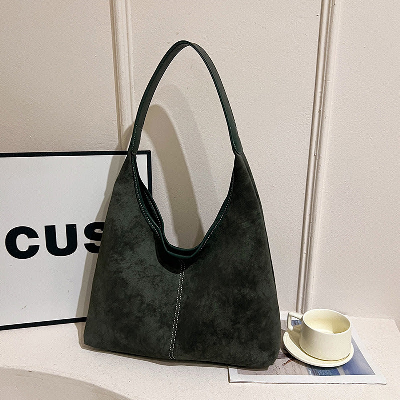 Women's Fashion Large Capacity Versatile Retro Frosted Shoulder Bags