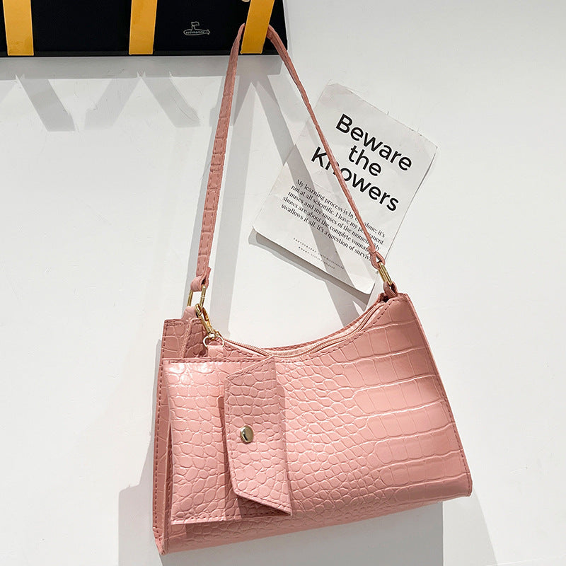 Women's Fashion Stone Pattern Underarm Simple Mobile Armpit Bags
