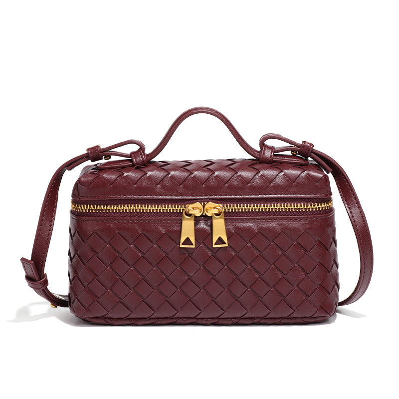 Slouchy Hand-woven Fashion Box Portable Lunch Crossbody Bags