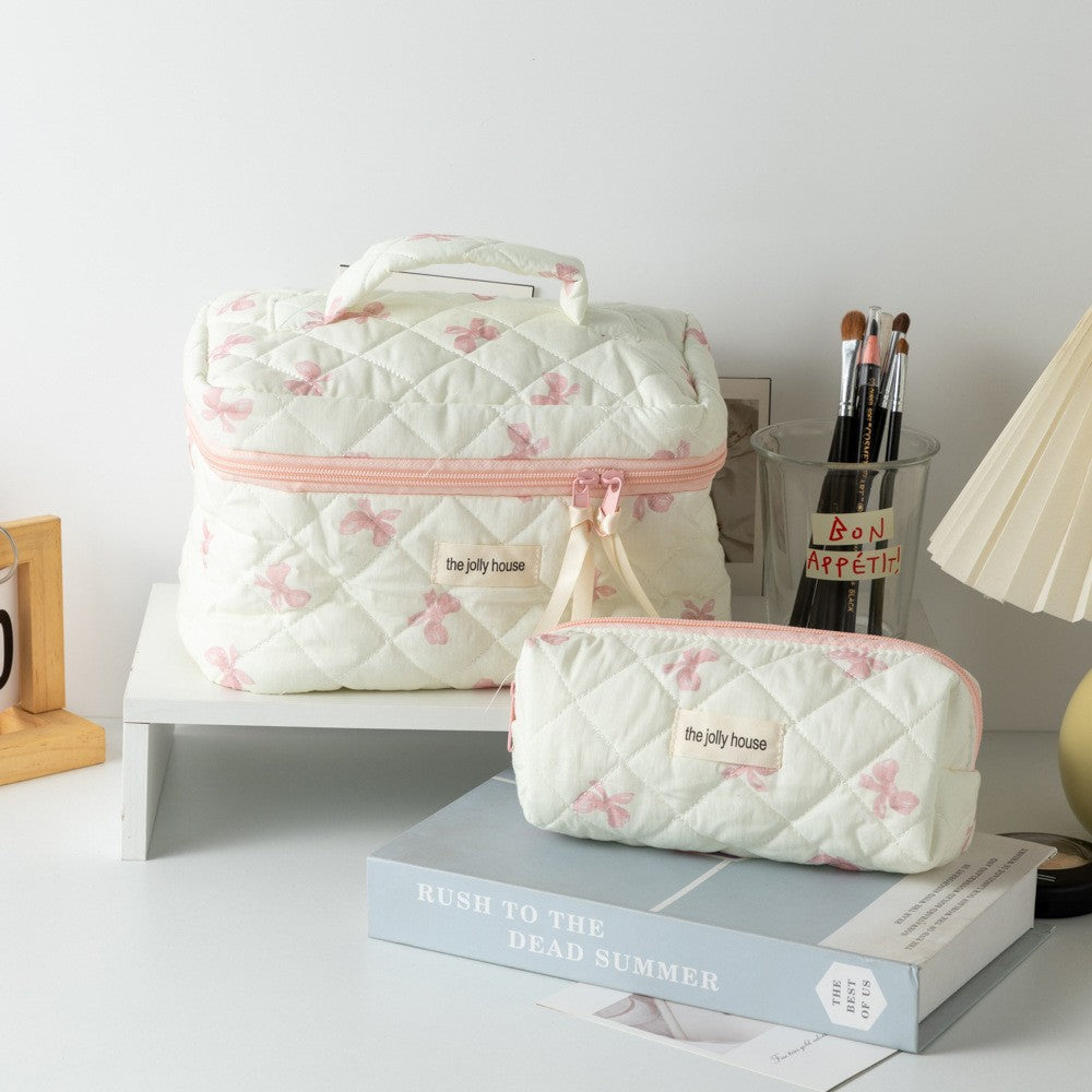 Portable Large Capacity Floral Storage Carrying Cosmetic Bags