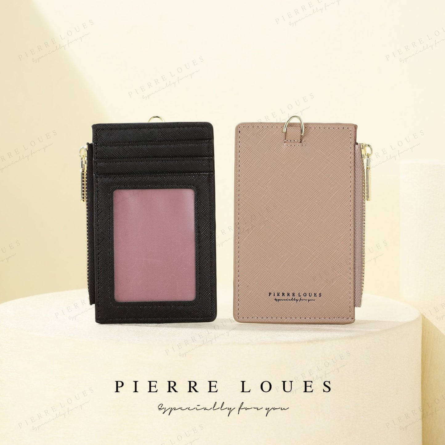 Zipper Clamp Large Capacity Slot Litchi Pattern Card Holder